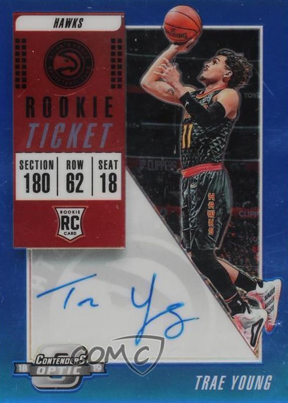 その他 TRAE YOUNG ROOKIE TICKET AUTO HOLO PSA 9 Trae Young 2018 Contenders #142 Rookie Ticket Auto (Ball at